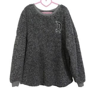 Disney Parks Women Sz M Gray Fleece Disneyland Spirit Jersey D Logo